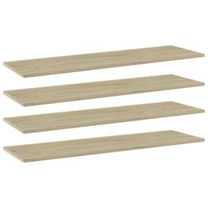 Přídavné police 4 ks dub sonoma 100 x 30 x 1,5 cm dřevotříska - obrázek 1
