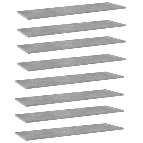 vidaXL riiuliplaadid 8 tk, betoonhall, 100x30x1,5 cm, puitlaastplaat
