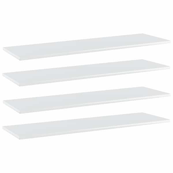 vidaXL riiuliplaadid 4 tk, k&otilde;rgl&auml;ikega valge, 100x30x1,5 cm, tehispuit