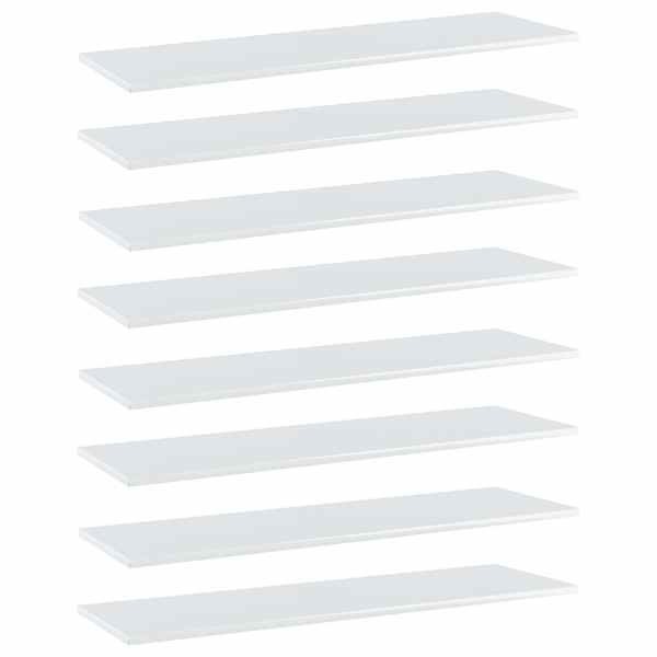 vidaXL riiuliplaadid 8 tk, valge, 100x30x1,5 cm, puitlaastplaat