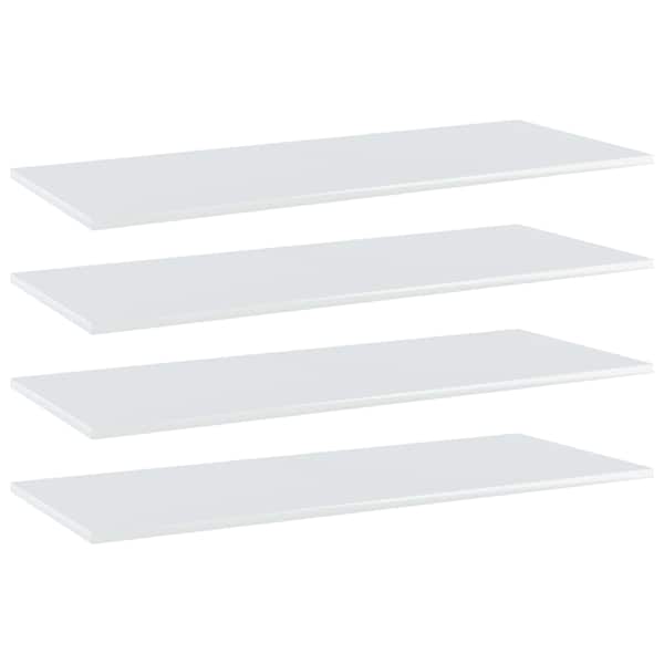 vidaXL riiuliplaadid 4 tk, k&otilde;rgl&auml;ikega valge, 100x40x1,5 cm, tehispuit