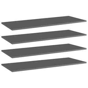 vidaXL riiuliplaadid 4 tk, hall, 100 x 40 x 1,5 cm, puitlaastplaat
