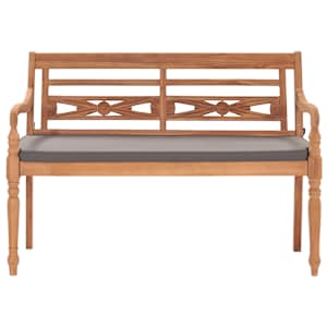 Lavice Batavia s tmavě šedou poduškou 120 cm masivní teak - obrázek 2