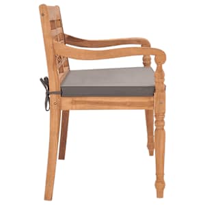 Lavice Batavia s tmavě šedou poduškou 120 cm masivní teak - obrázek 3
