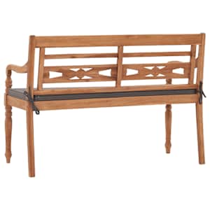 Lavice Batavia s tmavě šedou poduškou 120 cm masivní teak - obrázek 4