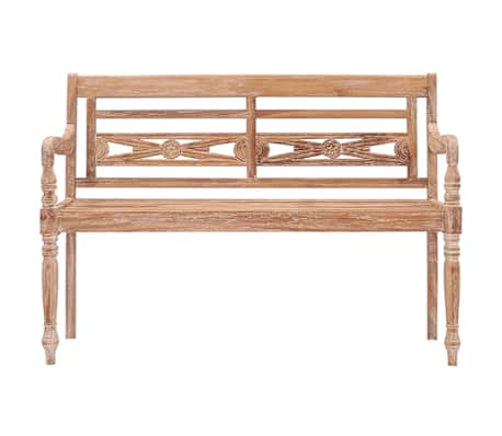vidaXL Batavia-Bank 120 cm Wei&szlig; Massivholz Teak