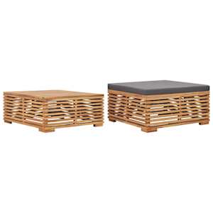 Set zahradního stolu a podnožky tmavě šedá poduška masivní teak - obrázek 1