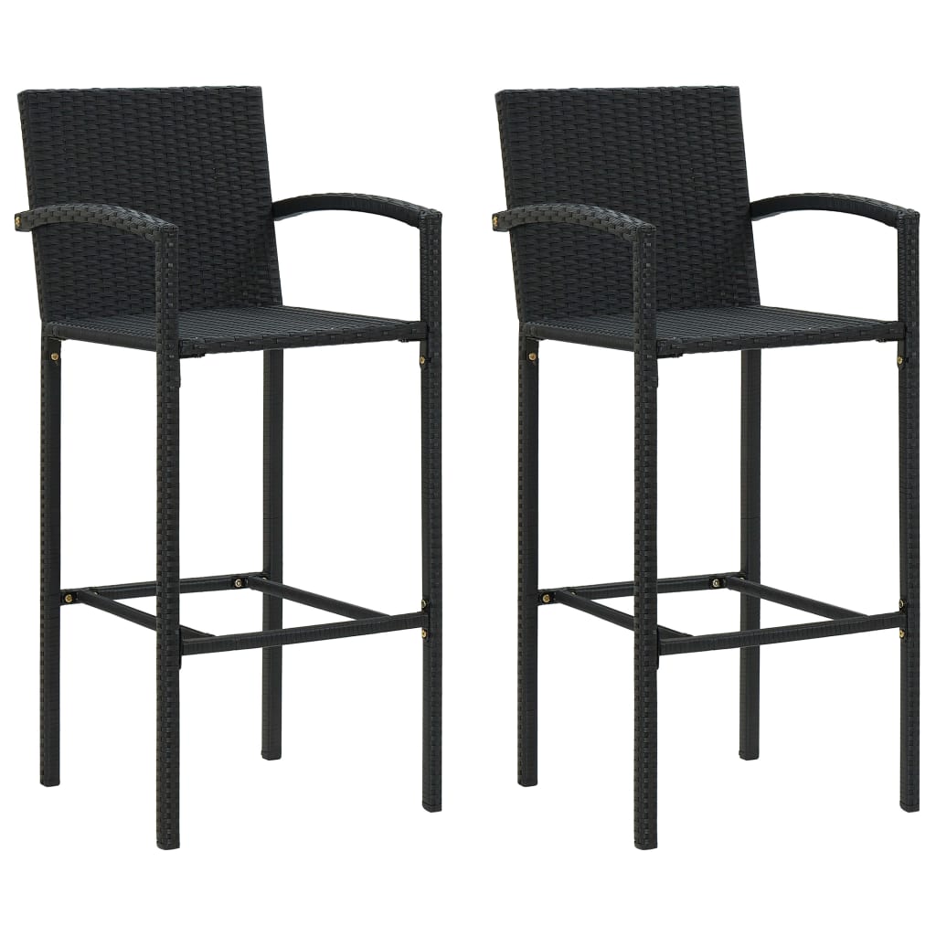 3 Piece Garden Bar Set Poly Rattan Black | Cork Firewood Co.