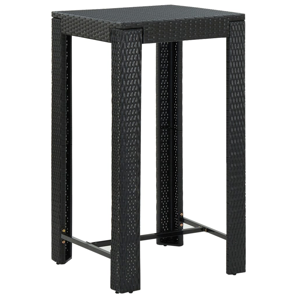 

vidaXL 3-delige Tuinbarset met kussens poly rattan zwart
