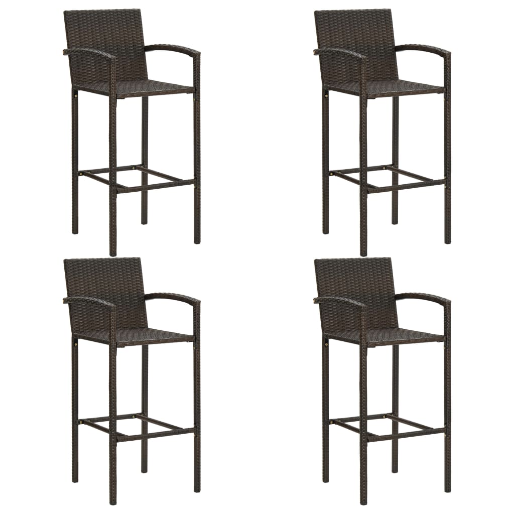 Thumbnail - vidaXL 5-tlg. Garten-Bar-Set mit Armlehnen Poly Rattan Braun