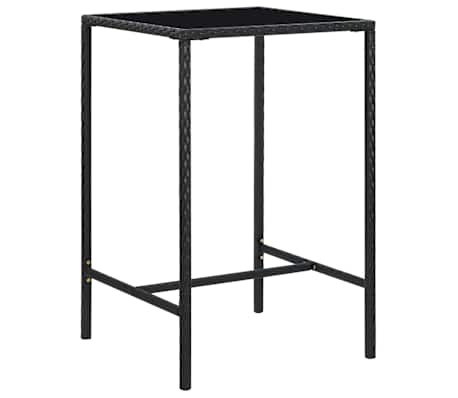 vidaXL Ensemble de bar de jardin 3 pcs et coussins R&eacute;sine tress&eacute;e Noir