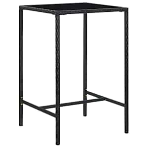 vidaXL Ensemble de bar de jardin 5 pcs et coussins R&eacute;sine tress&eacute;e Noir