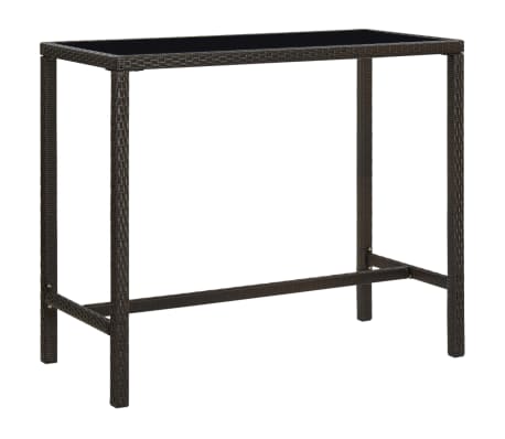 vidaXL Ensemble de bar de jardin 7 pcs coussins R&eacute;sine tress&eacute;e Marron