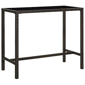 vidaXL 9-tlg. Gartenbar-Set mit Kissen Poly Rattan Braun