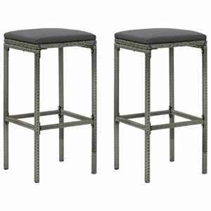 3dílný zahradní barový set s poduškami polyratan šedý - obrázek 8