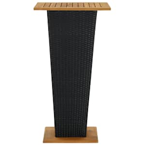 3dílný zahradní barový set s poduškami polyratan černý - obrázek 5