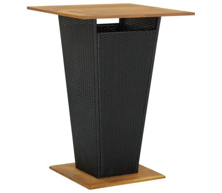 vidaXL Set mobilier bar de grădină cu perne, 9 piese, negru, poliratan