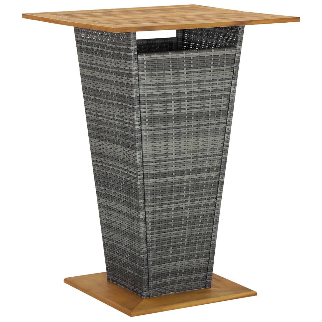 vidaXL Set mobilier bar de grădină cu perne, 9 piese, gri, poliratan