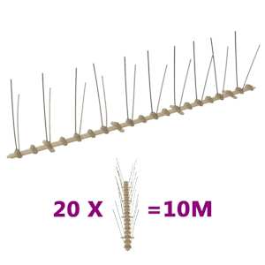 vidaXL 2-realine plastist linnupiikide komplekt, 20 tk, 10 m