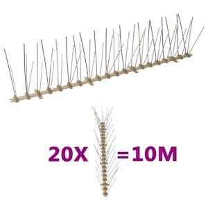 Plastične bodice proti pticam in golobom 5-vrst 20 kosov 10 m