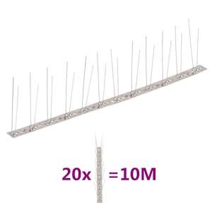 vidaXL 2-realised roostevabast terasest linnupiigid, 20 tk, 10 m