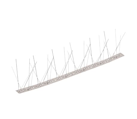 vidaXL 5-row Stainless Steel Bird & Pigeon Spikes Set of 10 5 m