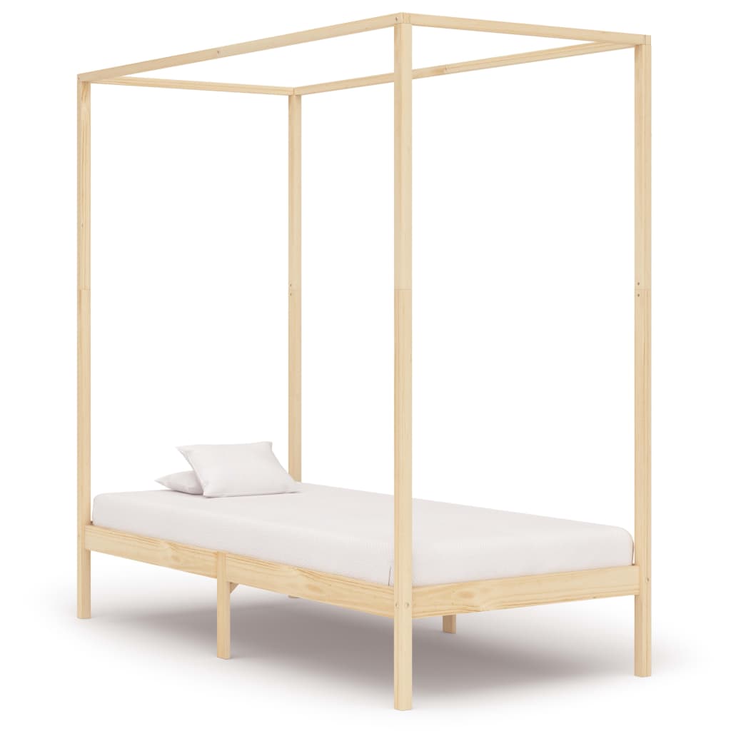 

vidaXL Hemelbedframe met 2 lades massief grenenhout 100x200 cm