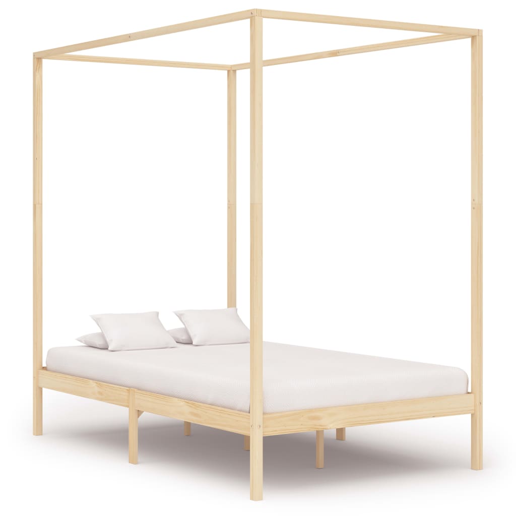 

vidaXL Hemelbedframe met 2 lades massief grenenhout 120x200 cm