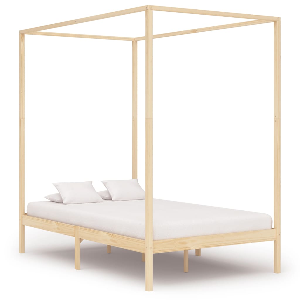 

vidaXL Hemelbedframe met 2 lades massief grenenhout 140x200 cm