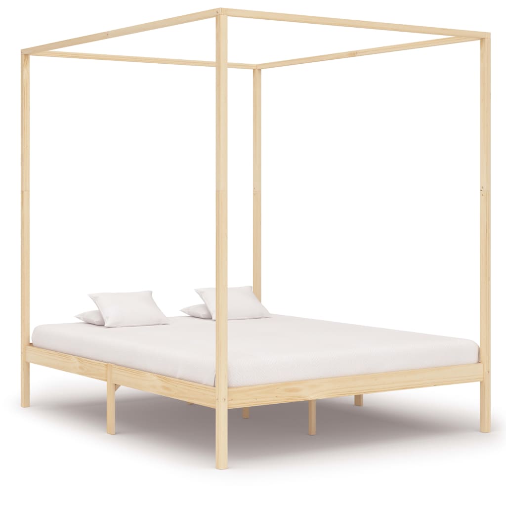 

vidaXL Hemelbedframe met 2 lades massief grenenhout 160x200 cm