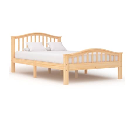 vidaXL Lovos rėmas su 2 stalčiais, 120x200cm, pušies medienos masyvas