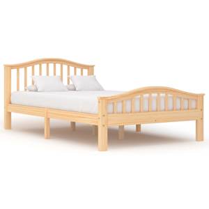 vidaXL Lovos rėmas su 2 stalčiais, 120x200cm, pušies medienos masyvas