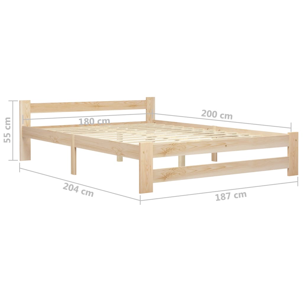 Lovos rėmas su 4 stalčiais, 180x200cm, pušies medienos masyvas | Stepinfit
