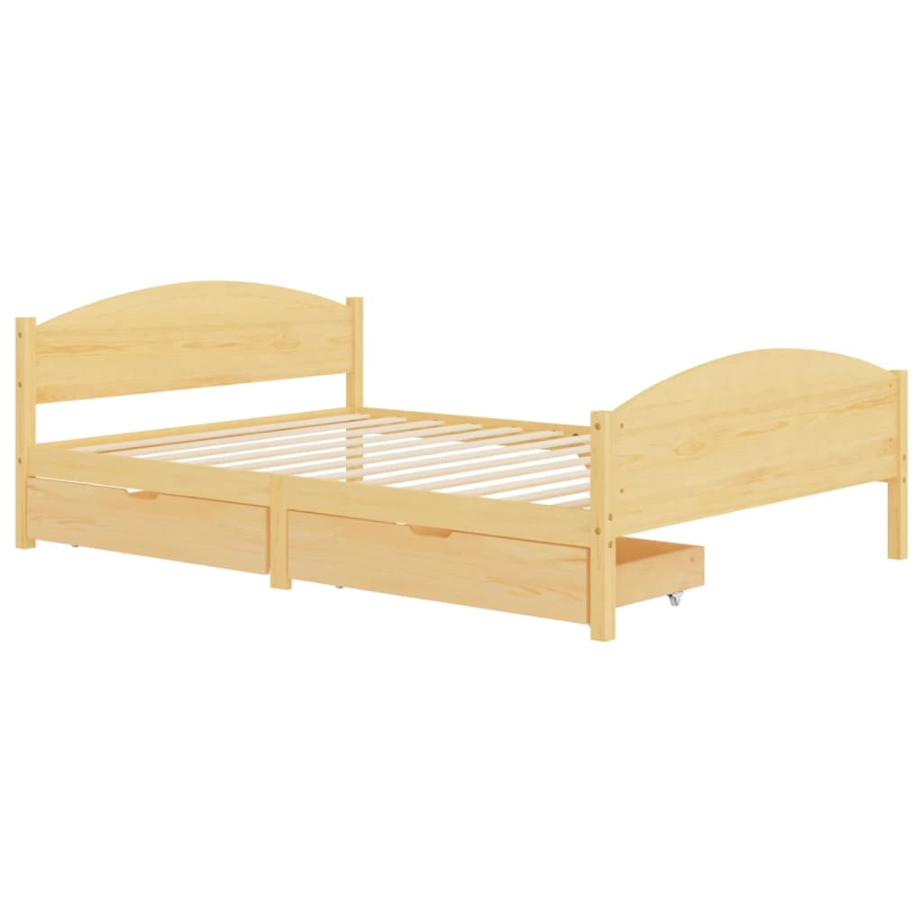 

vidaXL Bedframe met 2 lades massief grenenhout 160x200 cm