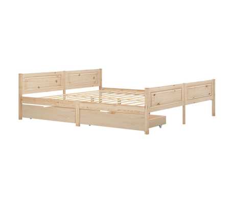 vidaXL Sengeramme med 2 skuffer heltre furu 200x200 cm