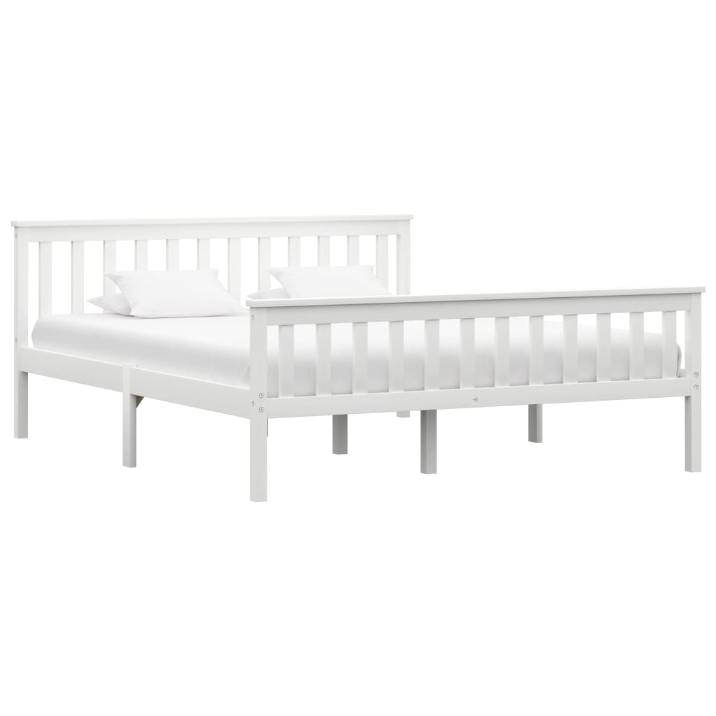 

vidaXL Bedframe met 2 lades massief grenenhout wit 160x200 cm