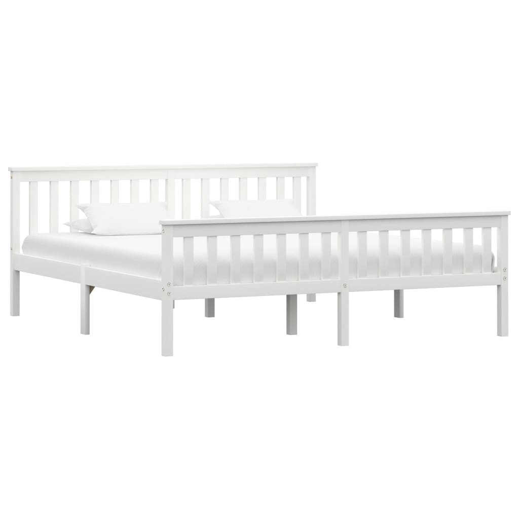 

vidaXL Bedframe met 2 lades massief grenenhout wit 180x200 cm