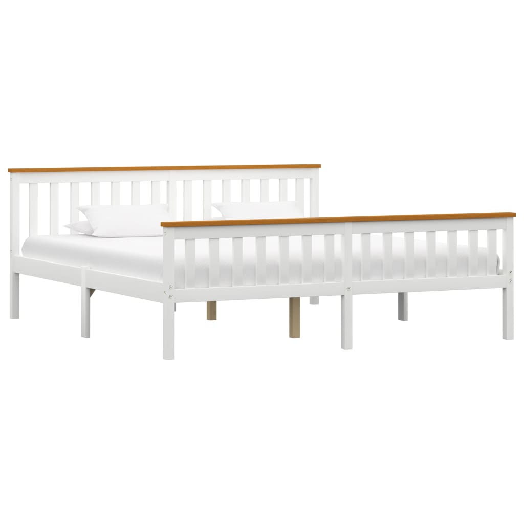 

vidaXL Bedframe met 2 lades massief grenenhout wit 180x200 cm