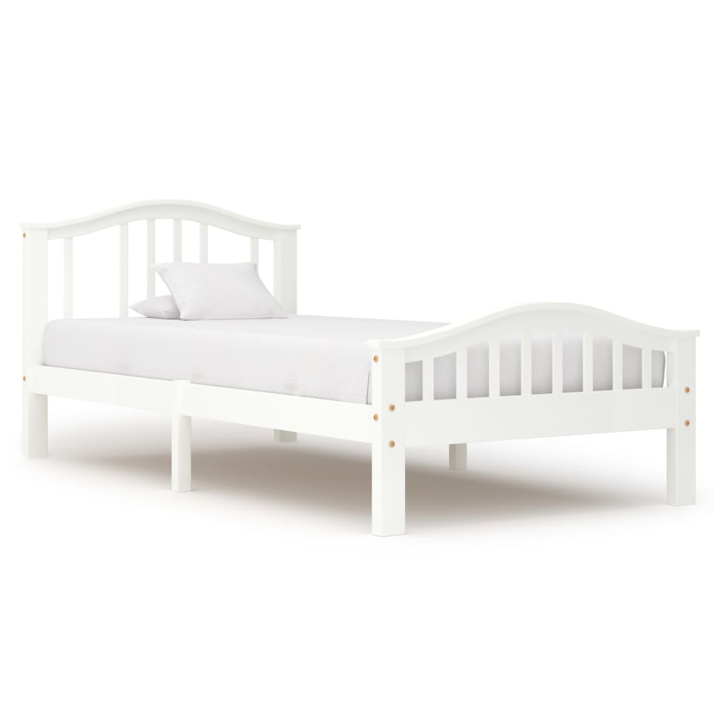 

vidaXL Bedframe met 2 lades massief grenenhout wit 100x200 cm