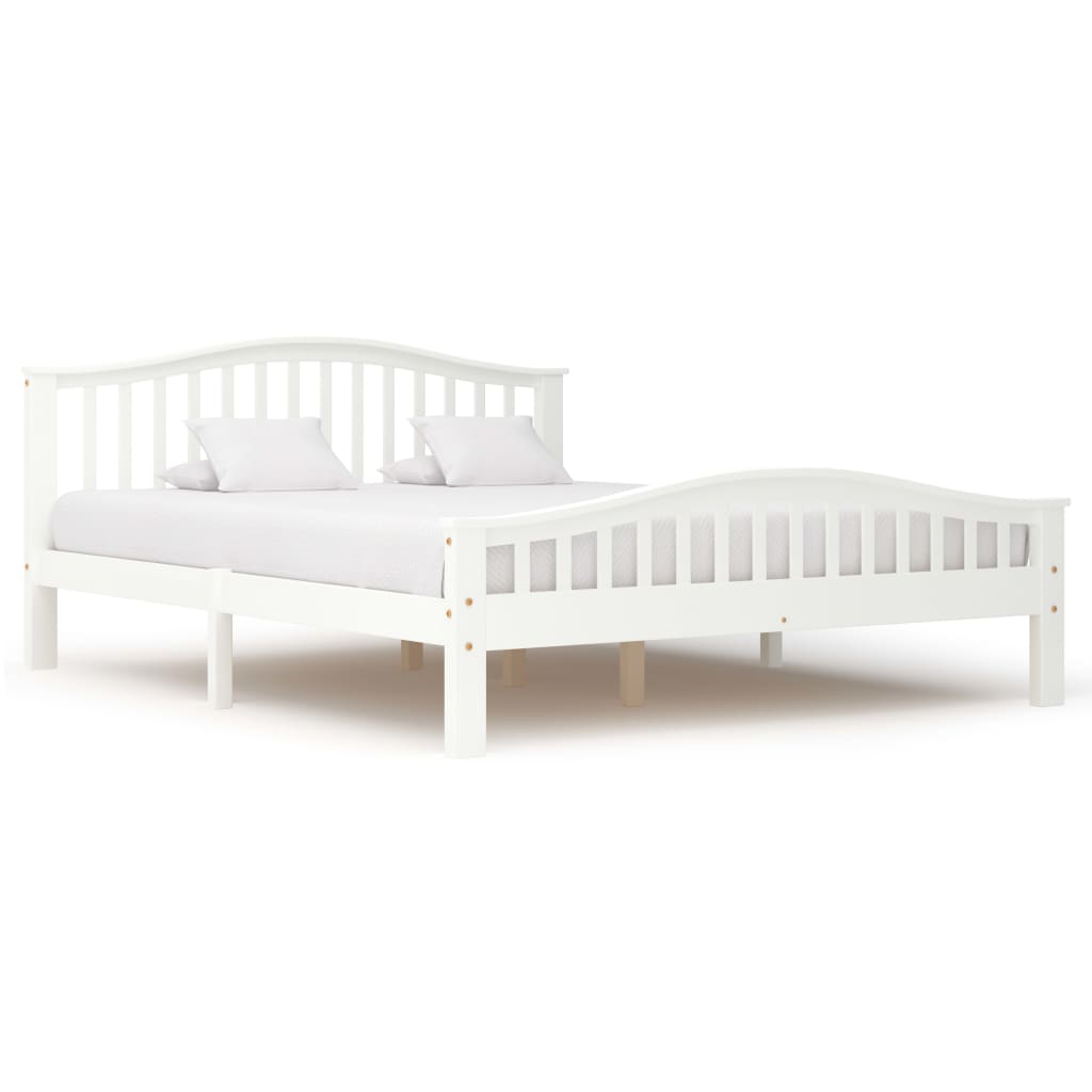 

vidaXL Bedframe met 2 lades massief grenenhout wit 160x200 cm