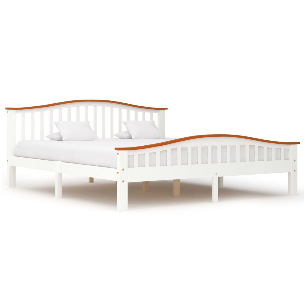 

vidaXL Bedframe met 2 lades grenenhout wit en eikenkleurig 180x200 cm