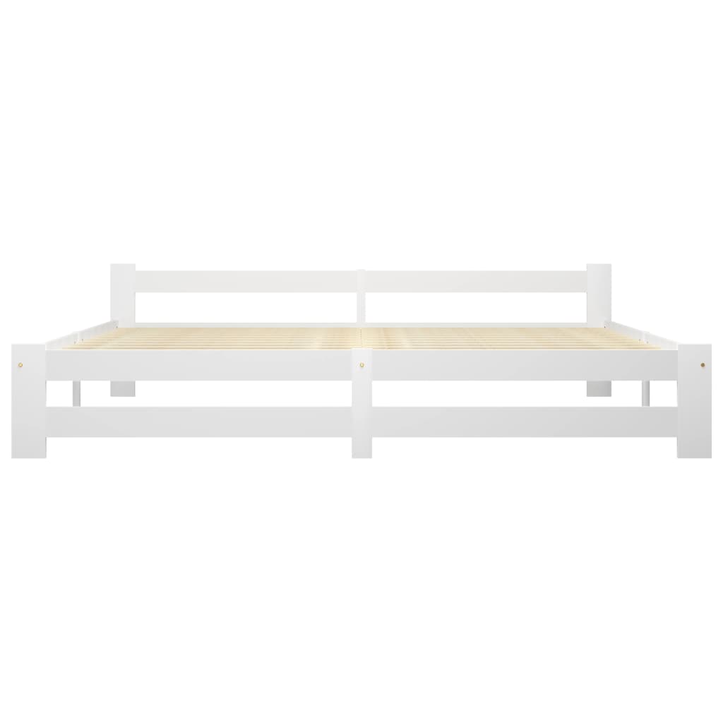 gultas rāmis ar 2 atvilktnēm, balts priedes koks, 200x200 cm | Stepinfit.lv