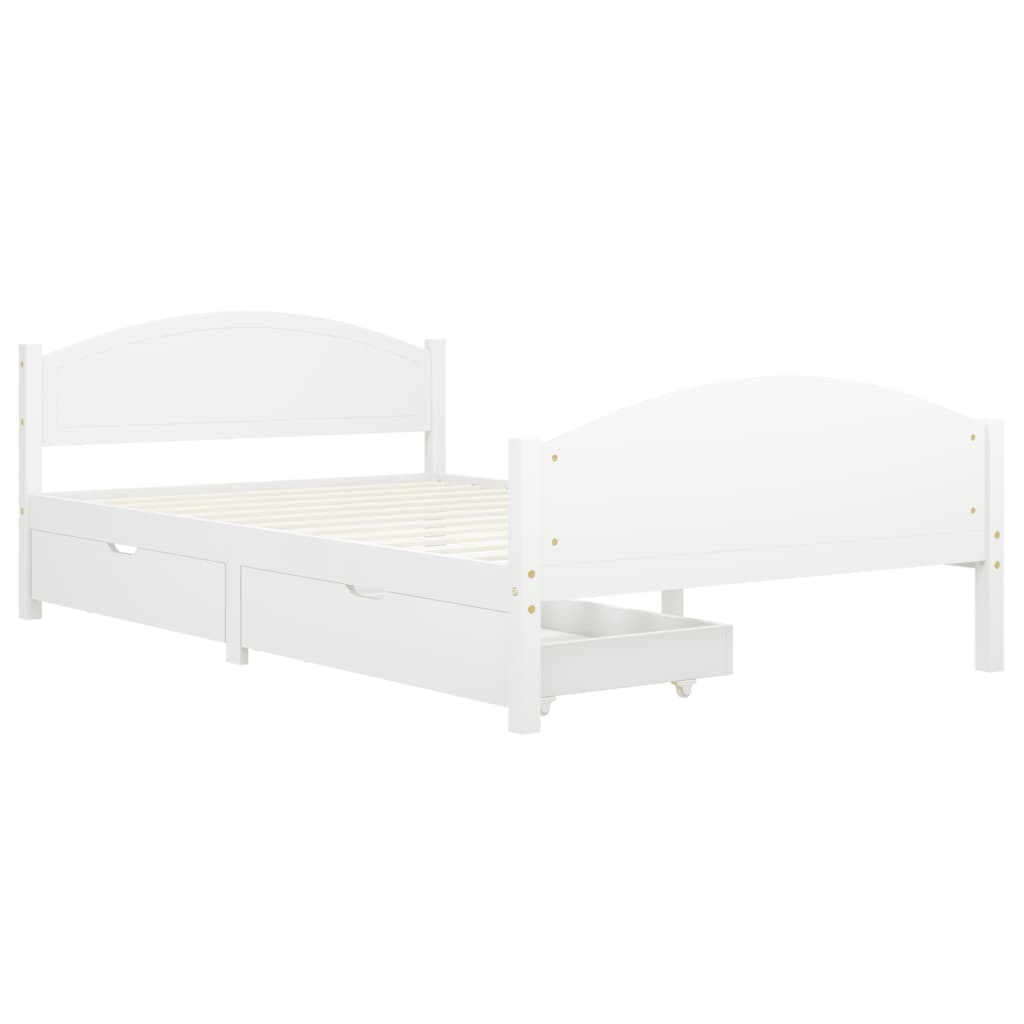 vidaXL Bedframe met 2 lades massief grenenhout donkergrijs 120x200 cm