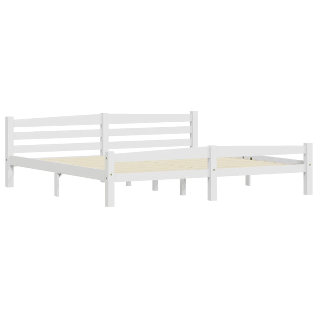 gultas rāmis ar 2 atvilktnēm, balts priedes koks, 200x200 cm | Stepinfit.lv