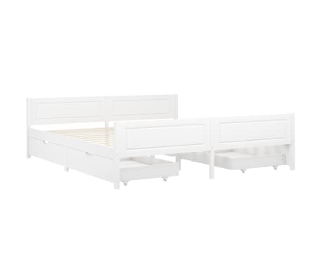 vidaXL Cadre de lit avec 4 tiroirs Blanc Pin massif 180x200 cm