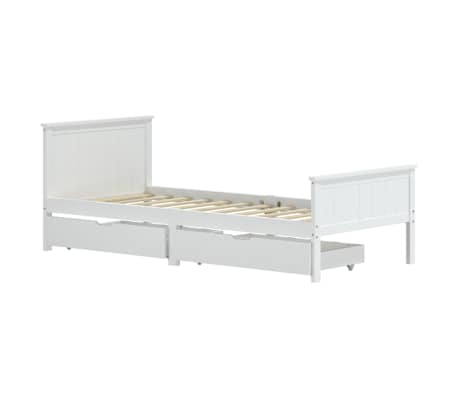 vidaXL Cadre de lit sans matelas blanc bois de pin massif 100x200 cm