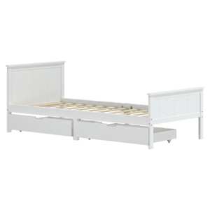 vidaXL Cadre de lit sans matelas blanc bois de pin massif 100x200 cm