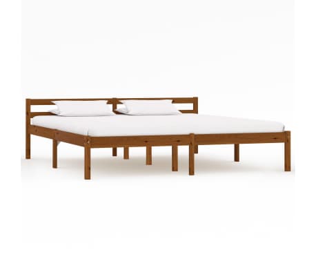vidaXL Bed Frame with 2 Drawers Honey Brown Solid Pine Wood 160x200 cm