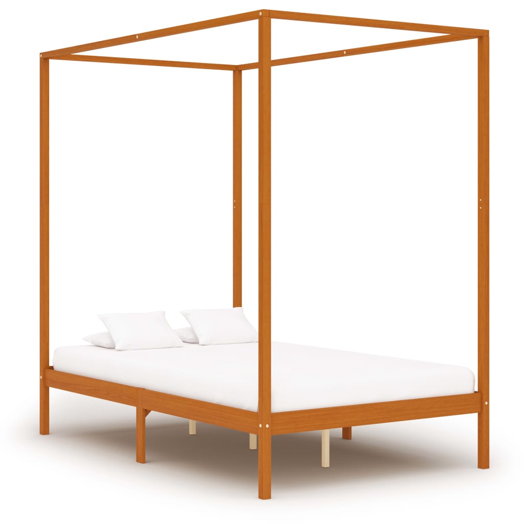 

vidaXL Hemelbedframe met 4 lades massief grenenhout 140x200 cm