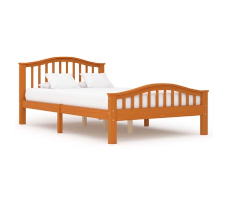 vidaXL Lovos rėmas su 2 stalčiais, medaus rudas, 120x200cm, pušis